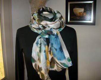 Scarf, scarf, silk, hand-knitted, hand-spun, 100% french angora, warm, cozy, french manufacture, luxury, unique, original, gift