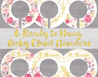 ON SALE - Pink Baby Closet Dividers - Baby Closet Dividers Girl - Nursery Closet Dividers - Baby Girl Closet Dividers