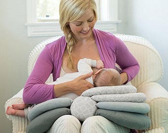 Smart nursing pillow/ gray boppy / brestfeeding pillow / nursery props / feeding pillow for newborns