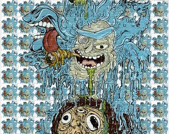 rick and morty blotter art