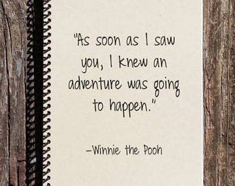 SALE - Adventure Journal - Winnie the Pooh Notebook - Winnie the Pooh - An Adventure - Diary