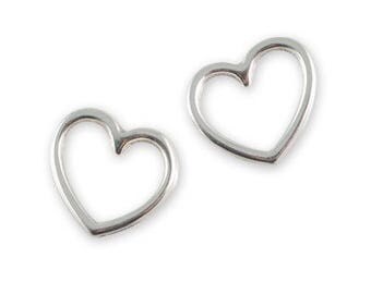 4 silver heart ring fantaisie17mmx15mm