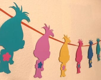 Trolls Banner - Trolls Birthday Banner - Party Banner - Princess Poppy Banner