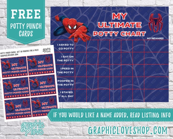 Printable Ultimate Spiderman Potty Training Chart FREE Punch