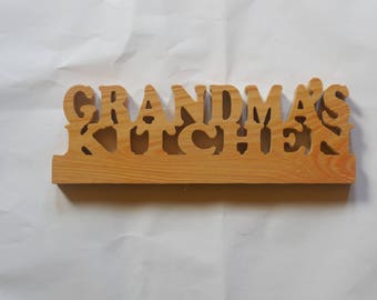 cypress wood grandmas kitchen sign