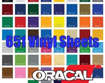 12" x 12" Oracal 651 Glossy Vinyl Sheets - 61 Colors Available - Sale!