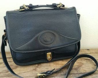 Vintage Dooney and Bourke shoulder bag Black x Black square large hand bag