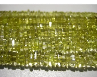ON SALE 50% Lemon Quartz - 16 Inches Strand - Finest Quality Lemon Quartz Square Heishi Beads Size 5 mm approx, Natural stone Wholesale Pric