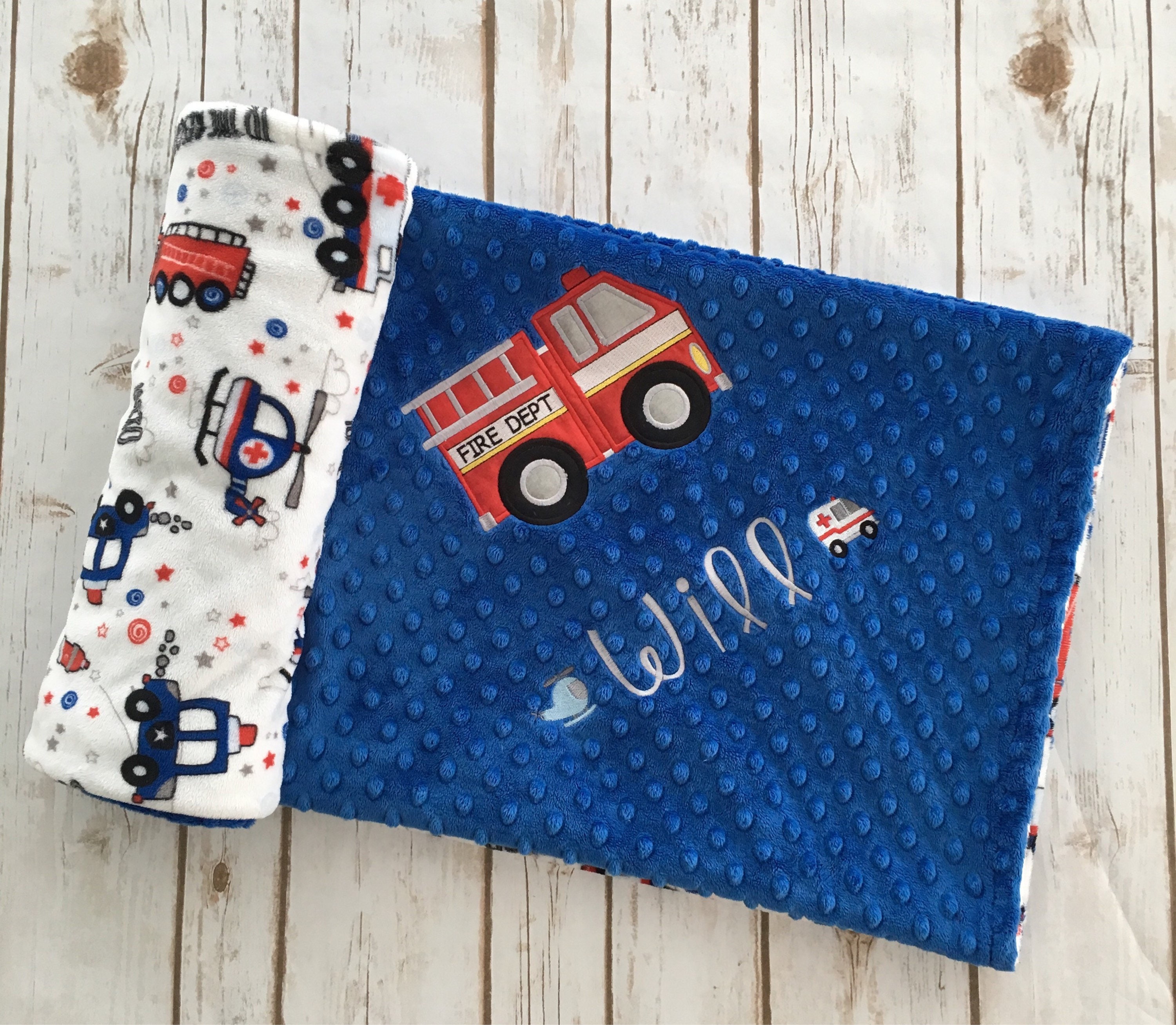 Rescue Vehicles Baby Blanket Fire Truck Blanket Police Car