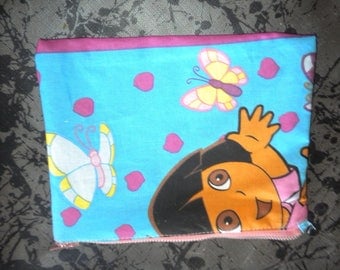pouch for little girl sewn debora fabric 100% cotton