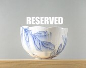 RESERVED for Bashpop Ceramic Bowl, Floral Patterned, White and Blue Handmade Porcelain Bowl - Cereal Bowl - Soup Bowl - Salad Bowl - Pottery