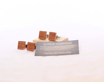 Jack Daniels Whiskey Barrel Cufflinks - End Grain cut - wedding cuff links, groomsmen gift, 5th anniversary gift, wood cufflink
