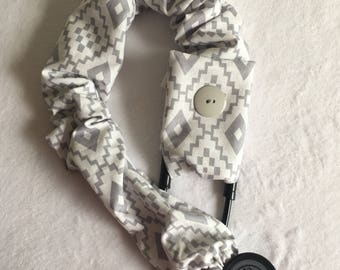 Gray aztec stethoscope cover