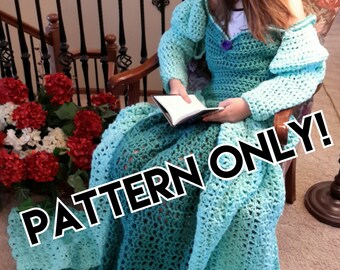 Princess Dress Blanket, green, Crochet Pattern, Digital Download, PDF only, Toddler Child and Adult Sizes