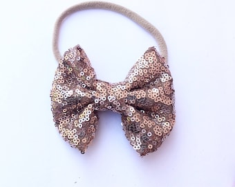 Sparkle bows, brown bow, baby bows