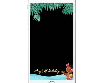 Customized Baby Moana Snapchat Filter, 1st birthday geofilter, Moana Birthday Party, Aloha Party, Moana Baby Shower