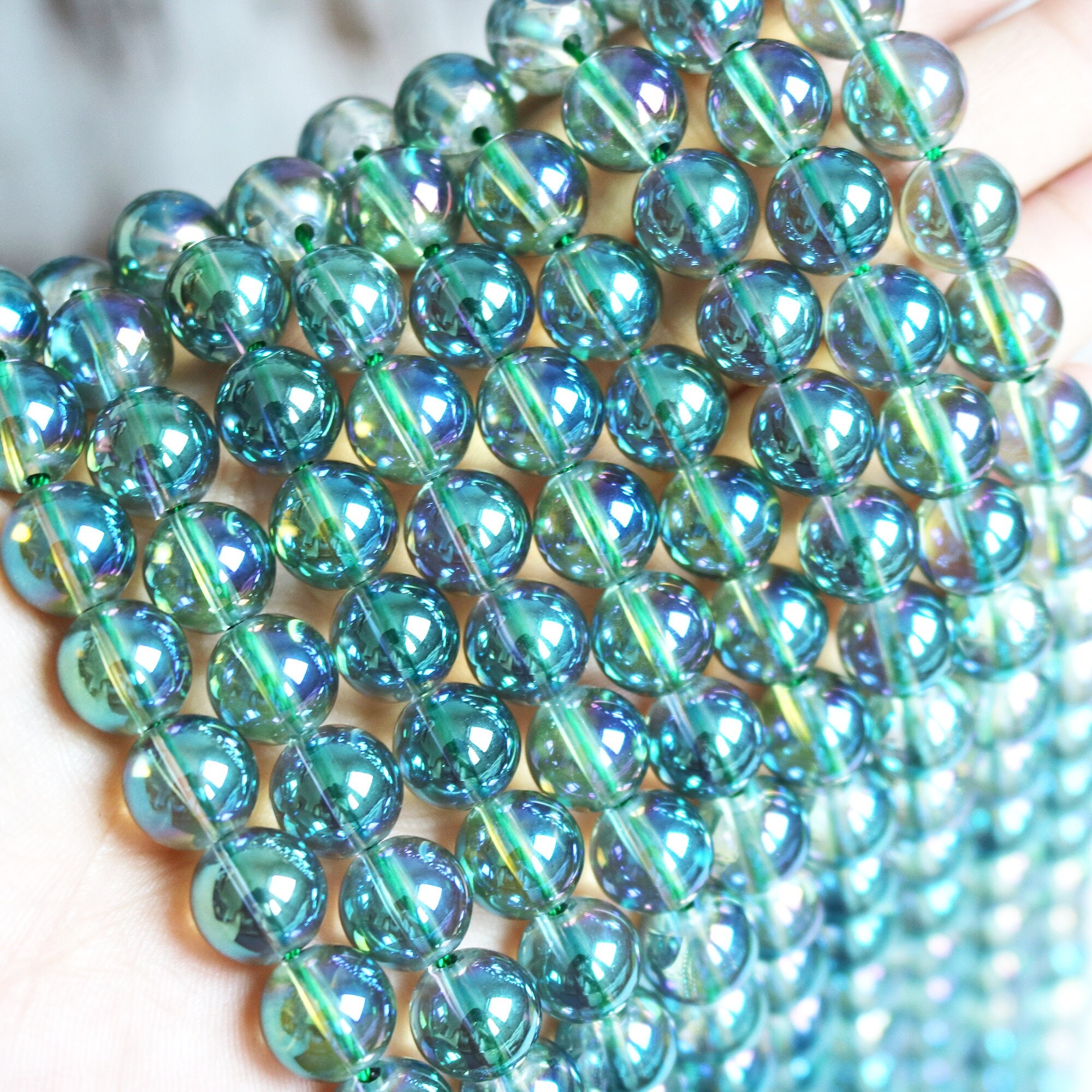 10mm angel aura round beads angel aura beads quartz beads