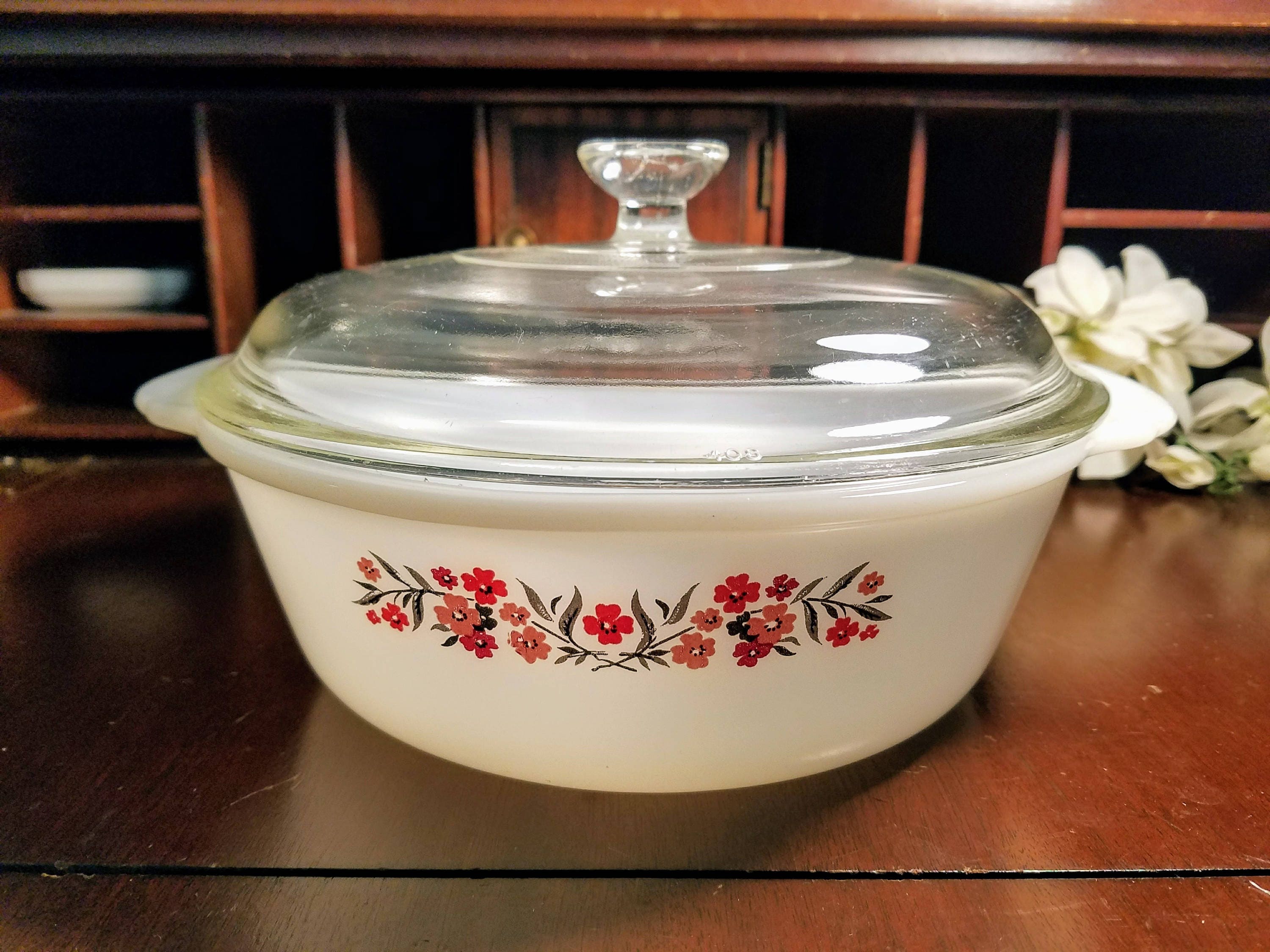 Primrose Fire King Covered Casserole Vintage Pyrex Fire King