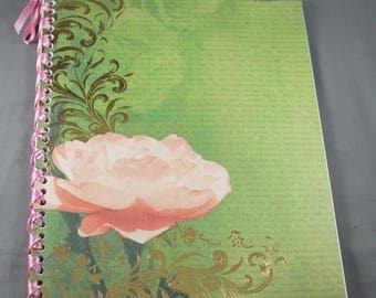 Rose Notebook Bound with Ribbon