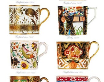 Blank Greetings Card - Georgian Coffee Cans, Derby, Coalport etc