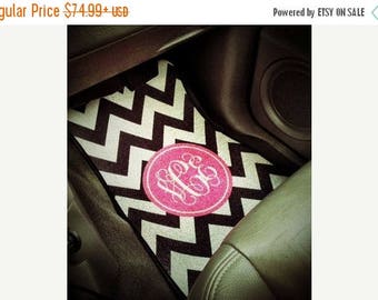SALE Personalized Monogram Car Mats for Front (Set of 2) - Customize with Pattern, Color and Frame