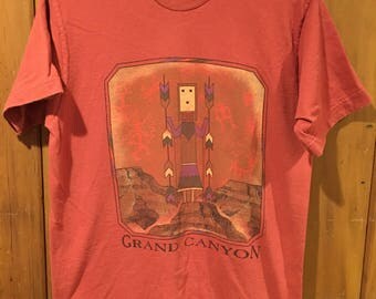 Vintage Grand Canyon Men's Medium Arizona 90s Tourist Travel Navajo T Shirt Prairie Mountain
