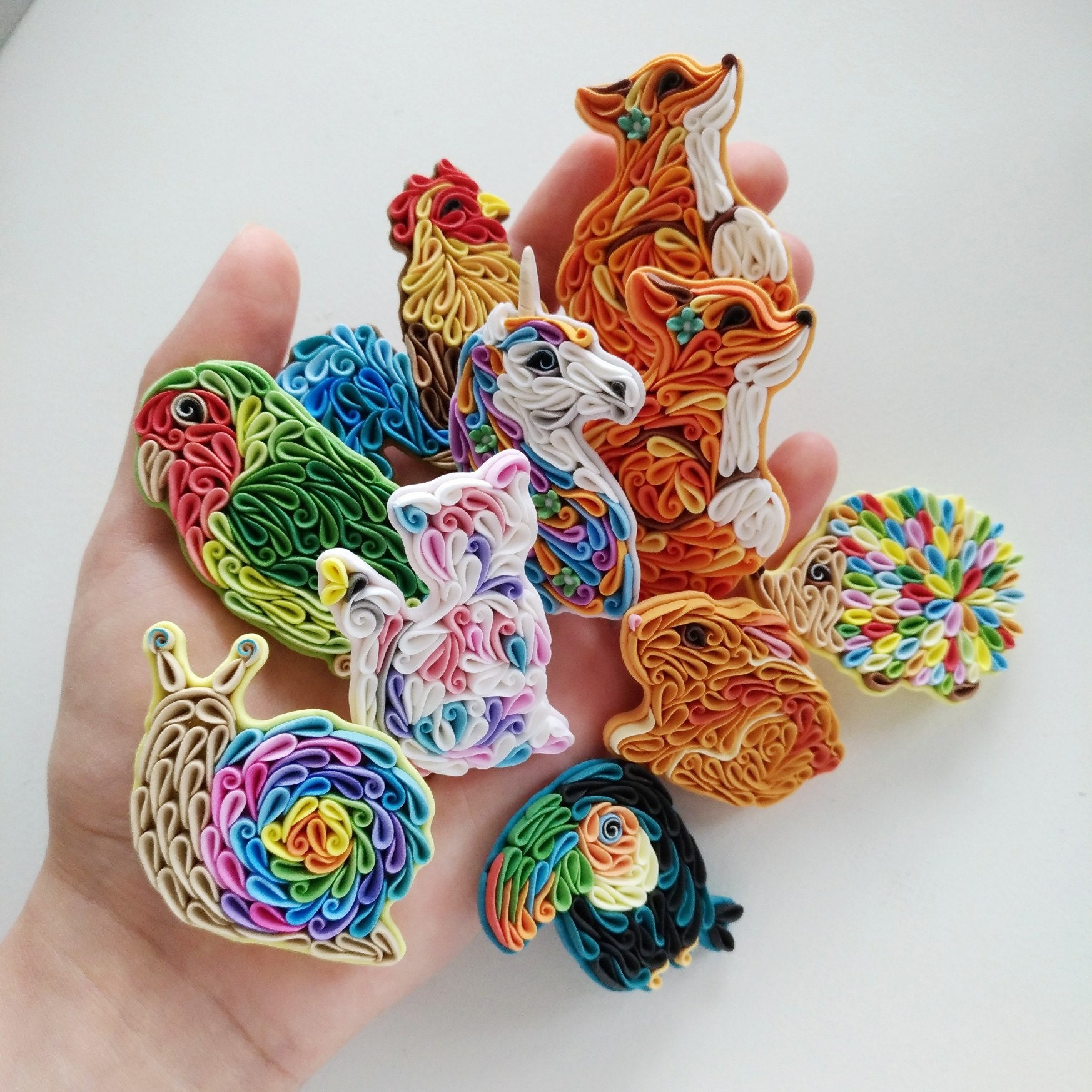 Polymer clay Fox brooch Fox gift polymer clay Fox jewelry