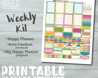 Peacock Planner Stickers Printable Sheets Happy Planner