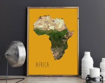 AFRICA - Art Print - FREE Uk SHIPPING - Giclee Print - A3