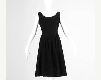SALE 60s Dress 1960s Jumper Dress Black Corduroy Dress Sleeveless Dress Summer Dress Casual Jumper Corduroy Jumper Casual Dress Medium