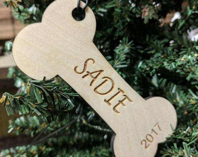 Custom Name Christmas Ornament Dog Bone