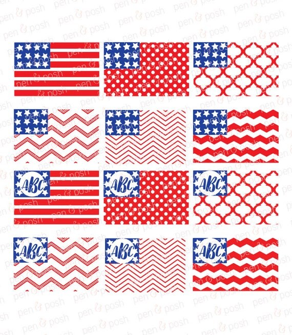 Flag Monogram SVG - Flag SVG - American Flag SVG - 4th of ...