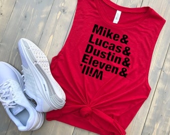 Stranger Things Women's Muscle Tank // Mike Lucas Dustin Eleven Will // Gym Tank // Squad Goals // Best Friend Tee