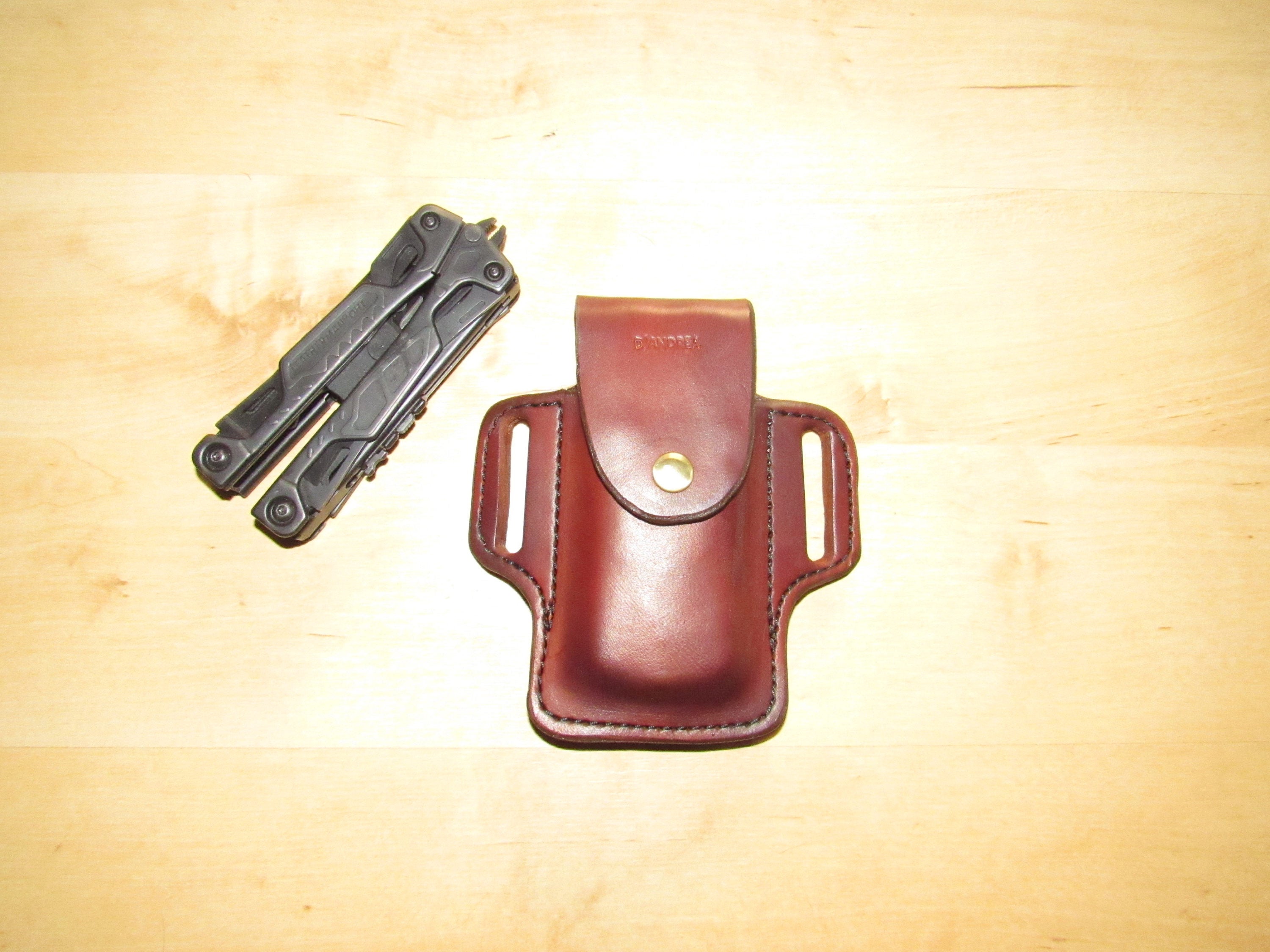 Leather sheath custom crafted Leatherman© OHT sheath, custom