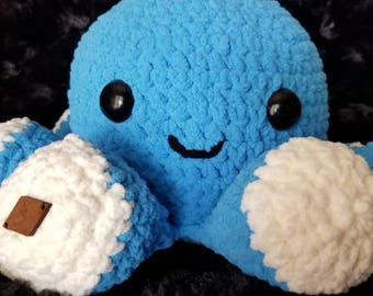 Large Squishy Light Blue Octopus (READY TO SHIP)