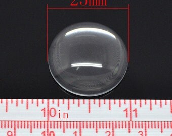 drop 2 glass (magnifying) shape cabochon, 18x13mm