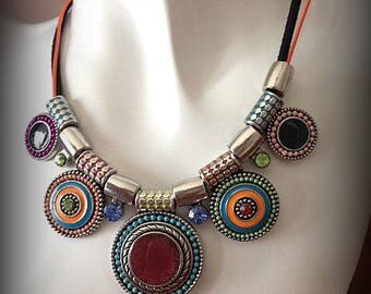 Antiqued and silver necklace