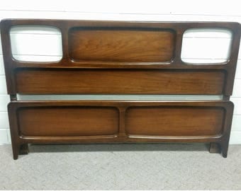 Vintage Lane Perception Full Size Headboard Walnut Mid Century Modern