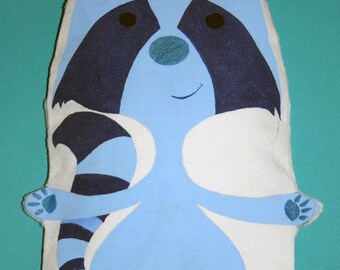 Large heating pad-blue raccoon - OOAK