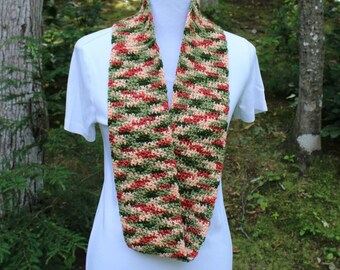 Garden Infinity Scarf, Crochet Infinity Scarf, Multicolor Scarf