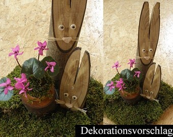 Rabbit wood set of 2