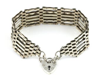 Heavyweight Vintage Silver Gate Bracelet - c.1979
