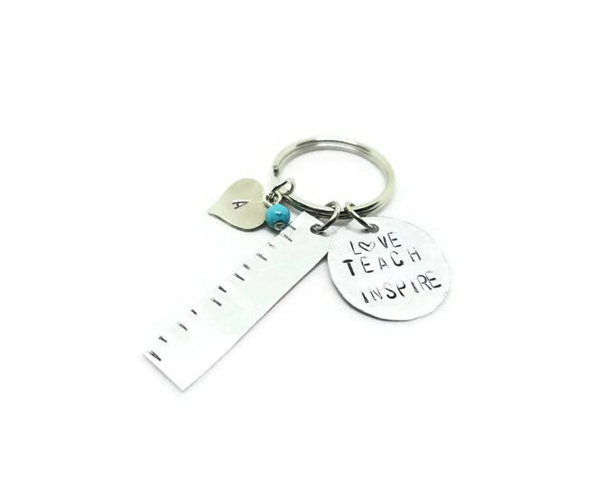 Personalized Teacher Keychain, Gift for Teacher, Teacher's Keychain, Stocking Stuffer, Teacher Gift, Custom Teacher Keychain
