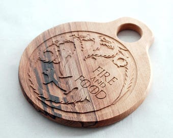 Fire And Food Game Of Thrones Cutting Board, GOT Cutting Board, Targaryen Sigil Chopping Board, Chopping Board Game Of Thrones, GOT Cutting