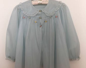 1950's Baby Blue Sheer Bedjacket