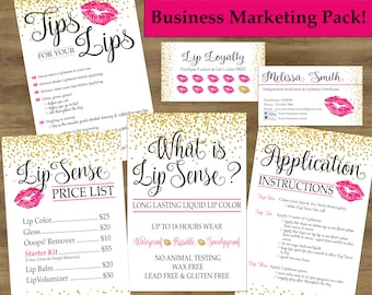 Lipsense Business Cards; Lipsense Tips & Tricks; Lip Sense Business Pack; Senegence Business Cards; Lipsense Application Cards