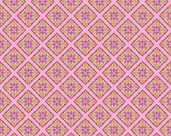 Sale Primavera Tile in Pink Cotton Fabric by Patty Young for Riley Blake