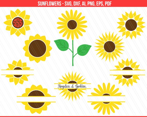 Free Free 287 Silhouette Sunflower Monogram Frame Svg Sunflower Svg SVG PNG EPS DXF File