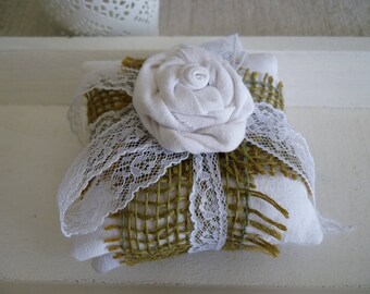 White shabby pillow decorative to put Lavender-scented