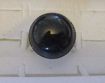 onyx silver plated ring